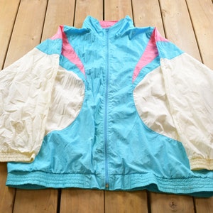 Vintage 1990s Pastel Bridge Gate Windbreaker Jacket / Streetwear / Light Jacket / Vintage Windbreaker / True Vintage