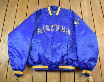 Majestic Milwaukee Brewers Satin Jacket/mlb/men's XL - Etsy