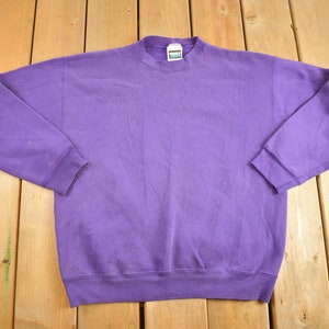 Vintage 1990s Blank Purple Crewneck Sweatshirt / Raglan / 90s Crewneck / Essential / Streetwear / 90s Blank / Tultex