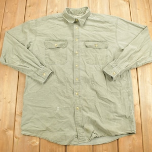 Vintage 1990s LL Bean Button Up Shirt / 1990s Button Up / Vintage Flannel / Made In Canada / Outdoorsman / Plain Shirt