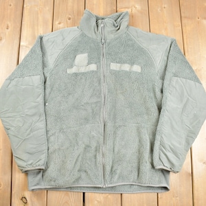 Vintage 1990s US Military Cold Weather Fleece Sweater / US Army / Gen III / Army Jacket / Deep Pile Fleece / Size Medium Regular
