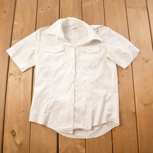 Vintage 1990s Blank White Button Up Shirt / 1990s Button Up / Vintage Flannel / Basic Button Up / Vintage Blank