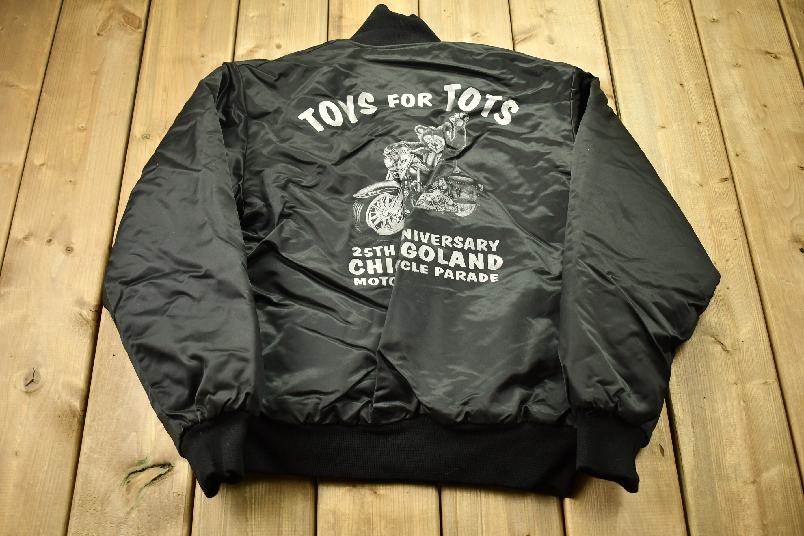Vintage 1990s Toys for Tots Birdie Satin Bomber Jacket