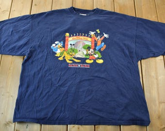 Vintage 1990s Walt Disney Disney Cartoon Promo T-Shirt / 90s Graphic Tee / Vintage Mickey Mouse / 90s Disney Tee / Men's 2XL