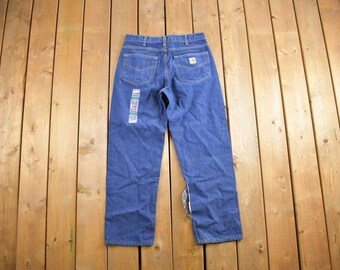 Vintage Y2K Carhartt Blue Jeans Size 32x30 / Carpenter Pants / Ripped / New Carhartt / Vintage Workwear