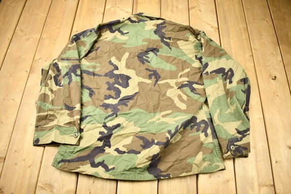 Vintage 1995 Woodland Camouflage Military Combat Coat… - Gem