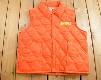 Vintage Reversible First Down Puffer Vest Big Logo Outwear Fashion