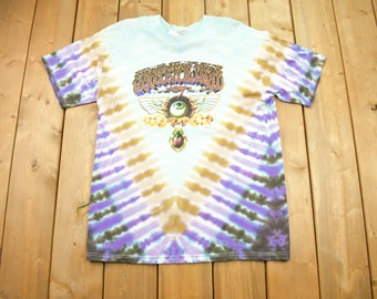 Vintage 2000 The Grateful Dead Tie Dye Eyeball Graphic Band T Shirt / Colorful Print / Y2K Concert Tour Tee / All Over Print