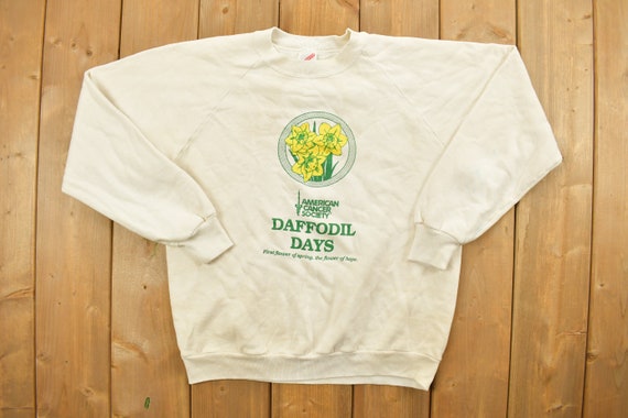 Vintage 1980s Daffodil Day Charity Crewneck Sweat… - image 1