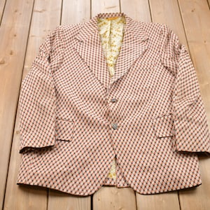Vintage 1990s Diamond All Over Print Blazer Jacket / Sport Jacket  / Vintage Jacket / Outdoor / Winter / Vintage Sport Coat