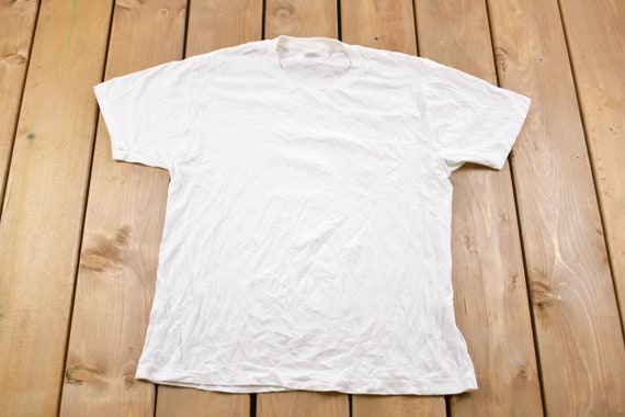 Vintage 1980s Jockey Plain White T-Shirt / Graphic / … - Gem