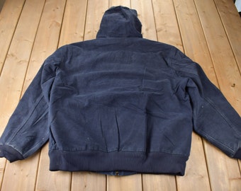 Vintage Y2K Carhartt Navy Blue Active Jac Work Jacket Size