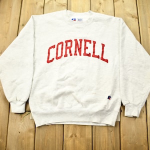 Vintage 1990s Cornell University Collegiate Crewneck Sweater Embroidered / Russell Athletics / Made In USA / Sportswear / 90s crewneck