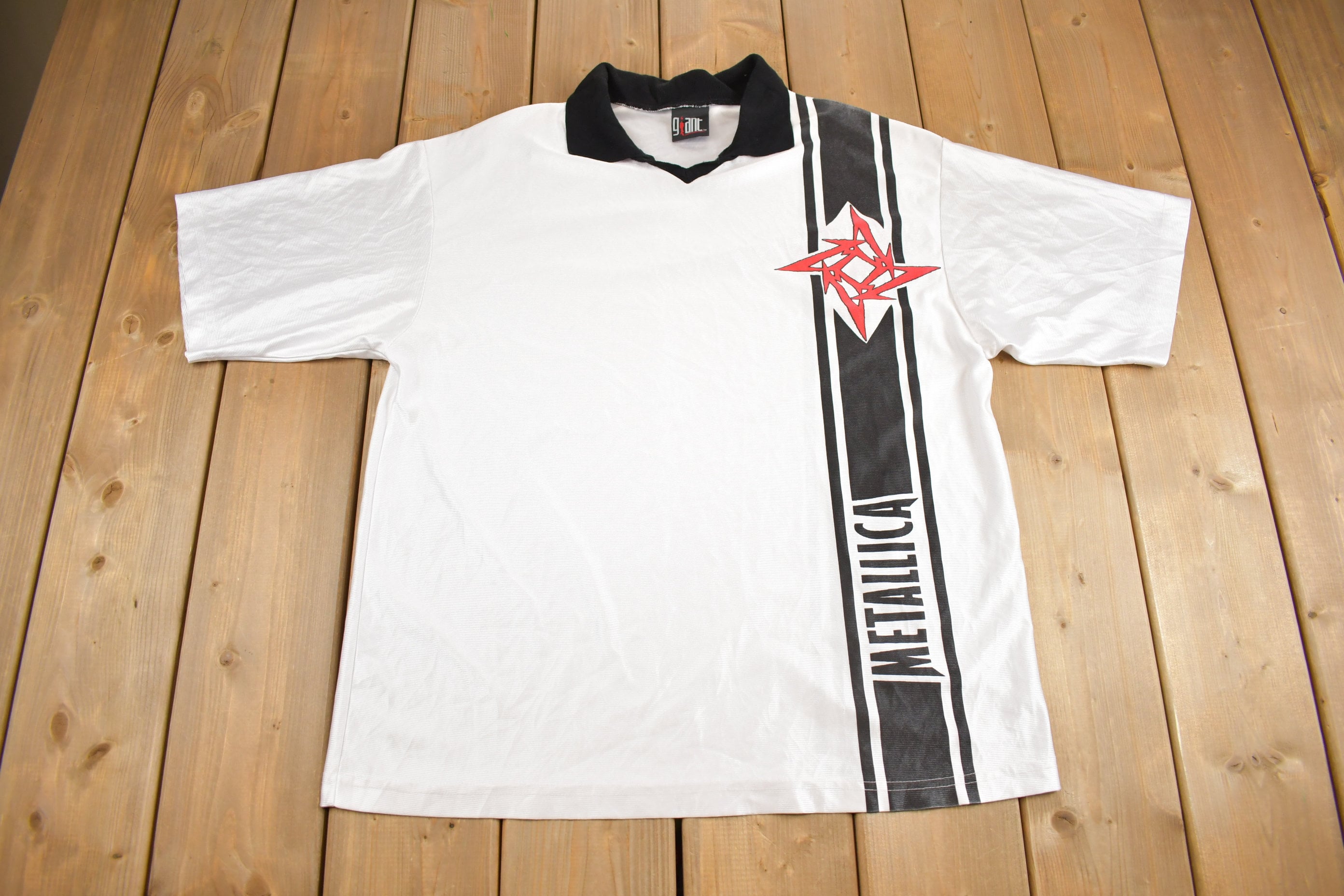 giant llica Tシャツ　メタリカ　サッカーシャツ メタリカ Tシャツ Lサイズ ブラック USA製 90s ジャイアント