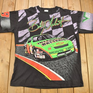 Vintage 1995 Bobby Labonte #18 NASCAR All Over Print T-Shirt / Made In USA / Single Stitch / Sportswear / Vintage Racing Tee