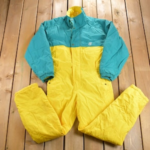Vintage 1980s Belfe Snowsuit Jumpsuit / Made in Italy / Vintage Coveralls / Color Block / One Piece Work Suit / 80s Snowsuit