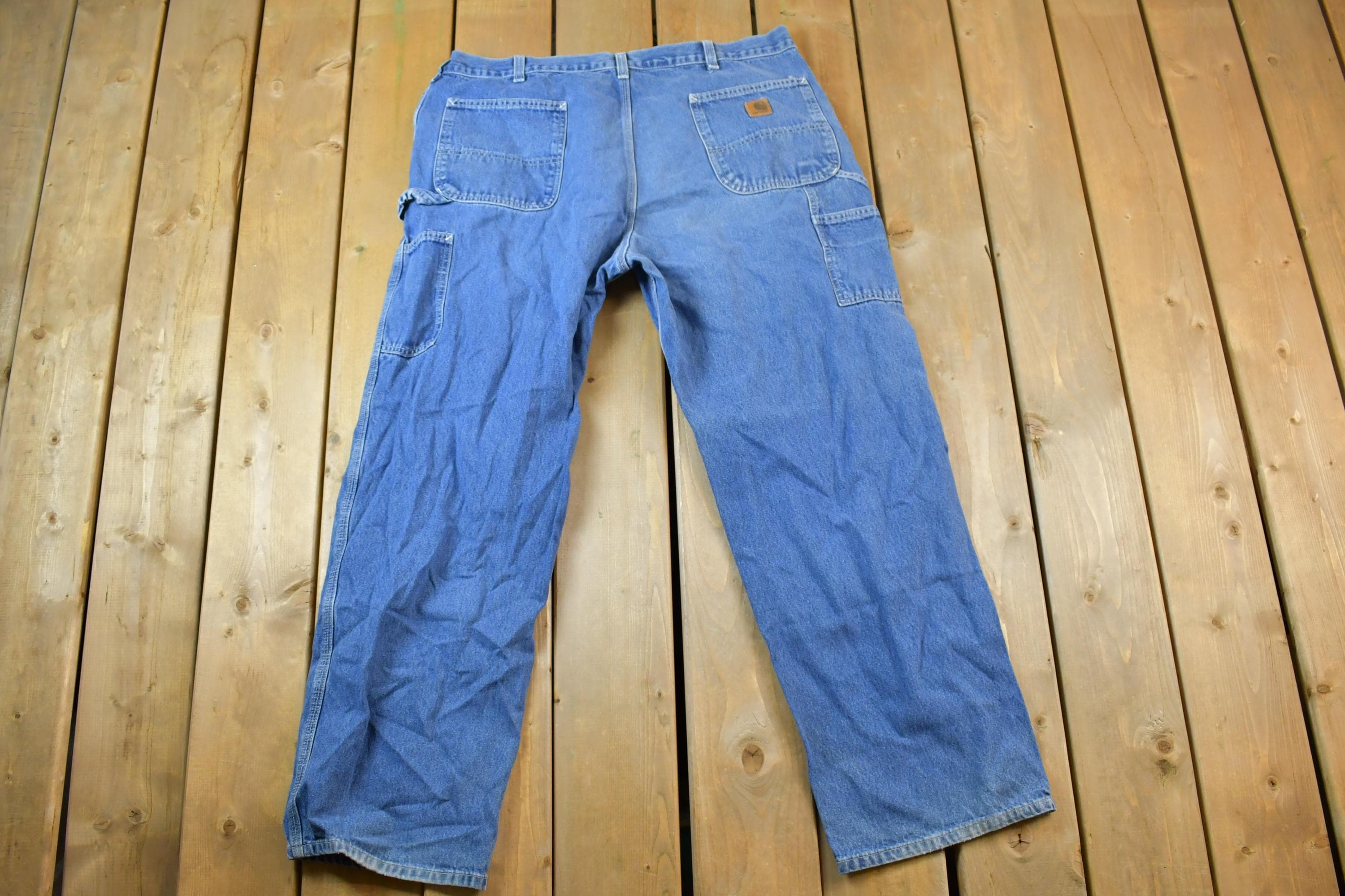 Vintage 1990s Carhartt Denim Jeans Work Pants Size 40x32 / 90s
