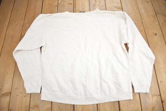 Vintage 1990s Club Monaco Blank White Crewneck Sw… - image 2