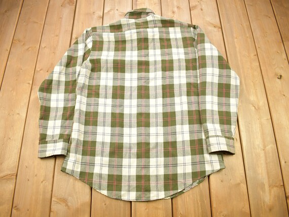 Vintage 1980s Charleston Bay Button up Flannel Shirt / 1990s 