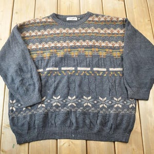 Vintage 1990s Modango Knit Crewneck Sweater / 90s Crewneck / Made In Italy / Preppy