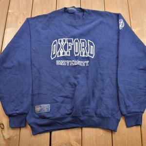 Vintage 1990s Authentic Oxford University Embroidered Collegiate Crewneck / Embroidered / Sportswear / Americana