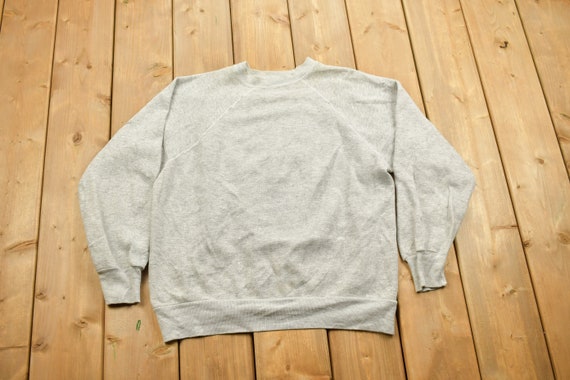 【60s】vintage sweat old english Vintage 1960s Blank Grey Raglan Sweatshirt / 60s Crewneck