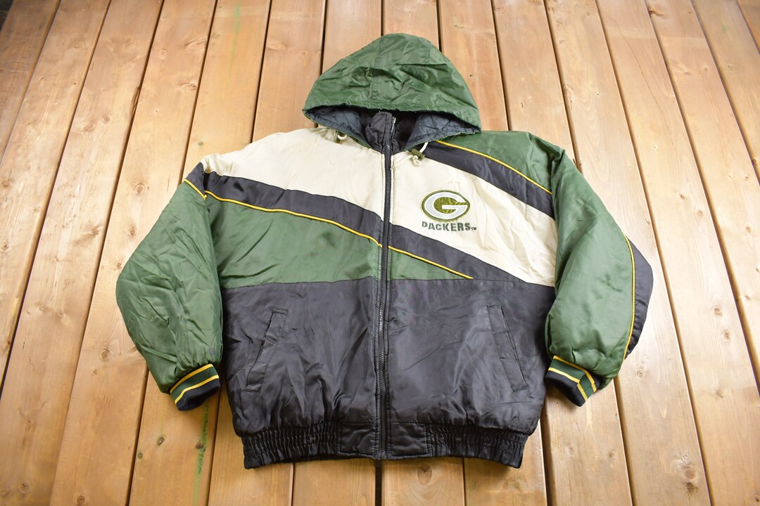 90s 韓国製 GREEN BAY PACKERS 刺繍 リブライン パーカー 90s 韓国製 GREEN BAY PACKERS 刺繍 リブライン パーカーオン
