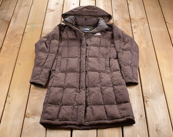 brown north face bubble jacket