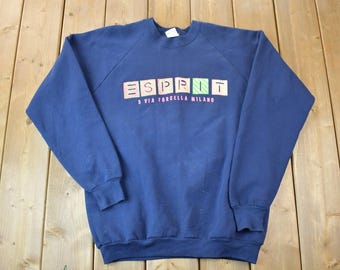 Vintage 1990s Esprit Crewneck Sweatshirt / 90s Crewneck / Made In USA / Streetwear / Embroidered