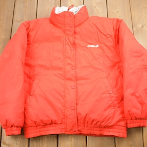 Vintage 1990s Fila Puffer Jacket / Embroidered Fila / Vintage Bubble Jacket / Winter / Streetwear / 90s Fila / Full Zip Puffer