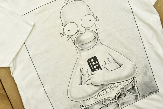 Vintage 1994 The Simpsons Homer Cartoon T-Shirt /… - image 3