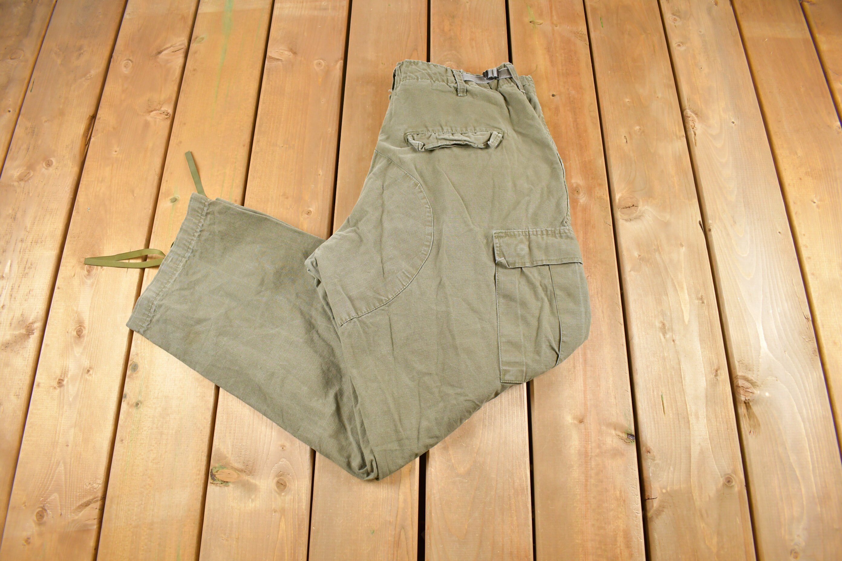 Vintage s Military Style Green Cargo Pants Size  X  /   Etsy