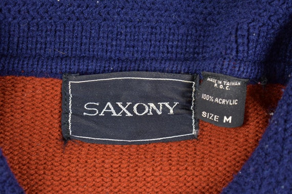Vintage 1990s Saxony Knit Zip Up Sweater / Vintag… - image 3