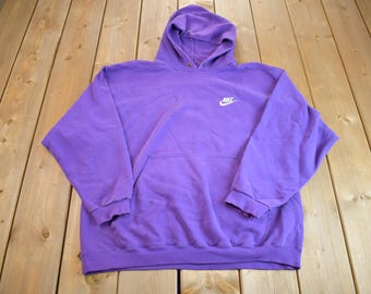 Vintage 1990s Sun-faded Purple Nike Hoodie Made In USA- Large