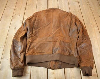 Vintage 1990s Banana Republic Leather Bomber Jacket Made in Vintage 1990s Banana Republic Leather Bomber Jacket Made in