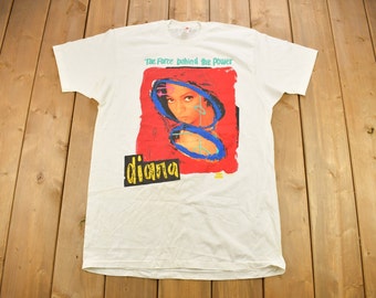 Vintage 1991 Diana Ross The Force Behind the Power Band T-shirt / Band Tee / Single Stitch / Musique Promo / Premium vintage