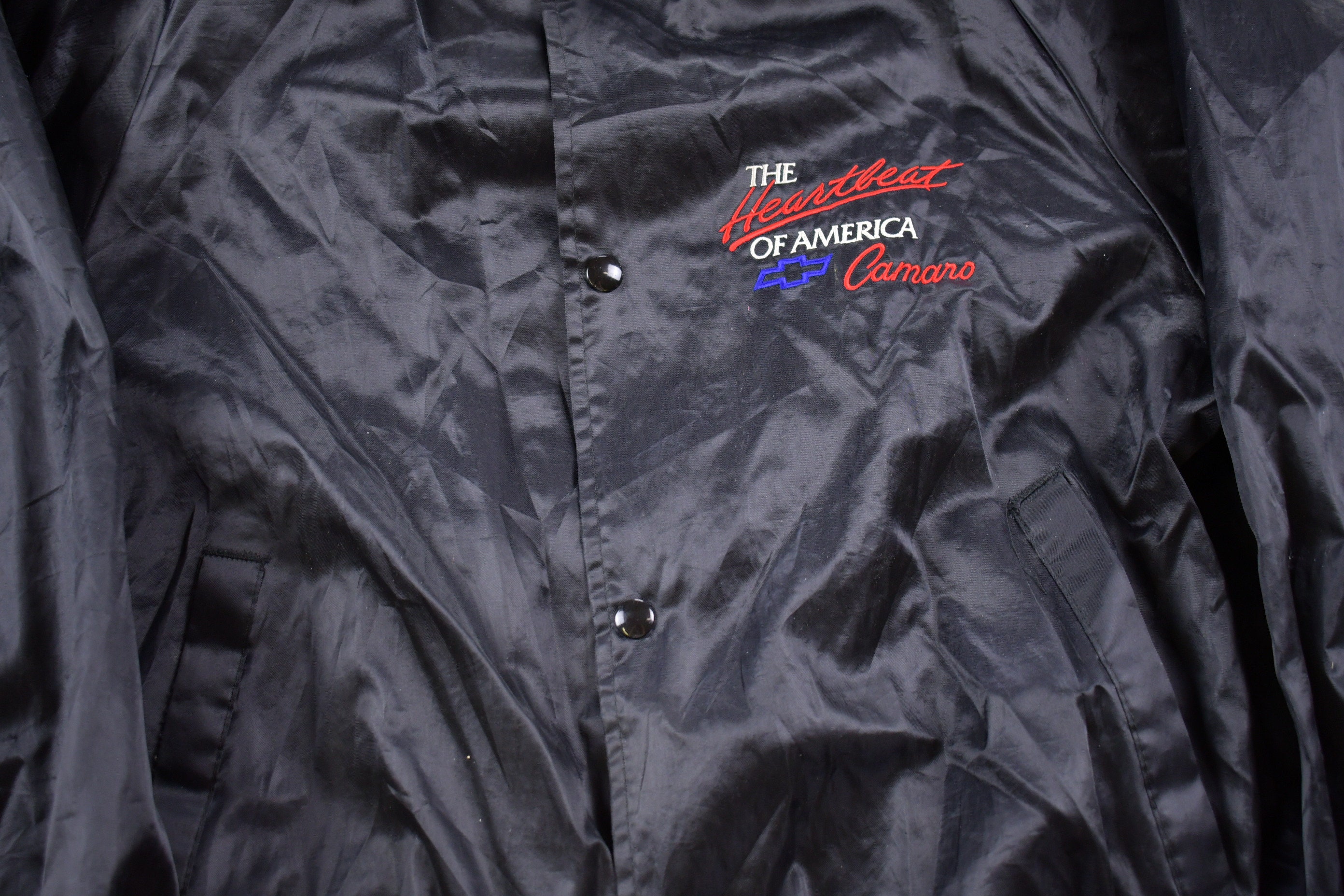 Vintage 1990s West Ark Chevy Camaro Satin Bomber Jacket Vintage 1990s West Ark Chevy Camaro Satin Bomber Jacket