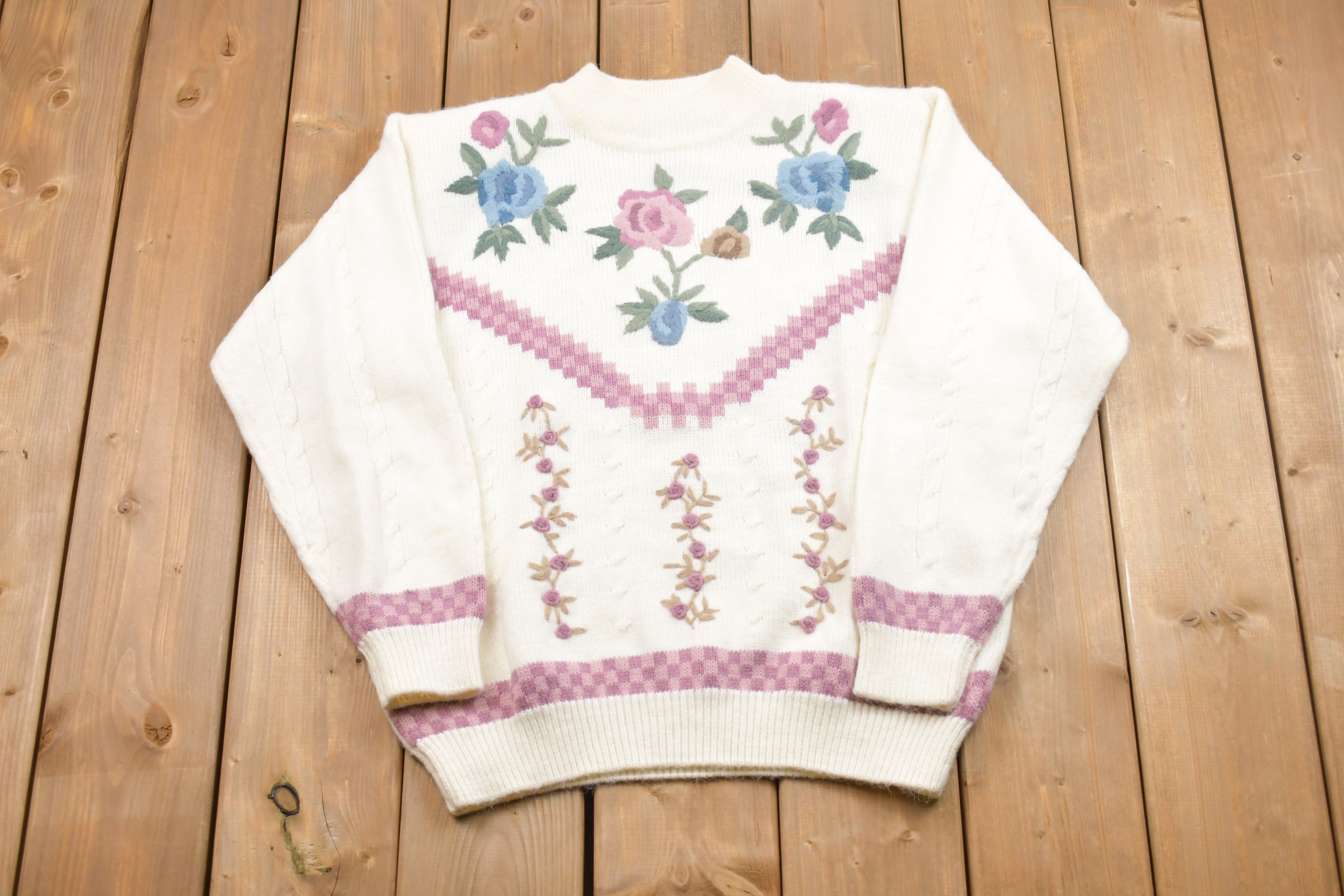 Vintage Alfred Dunner Knitted Floral 