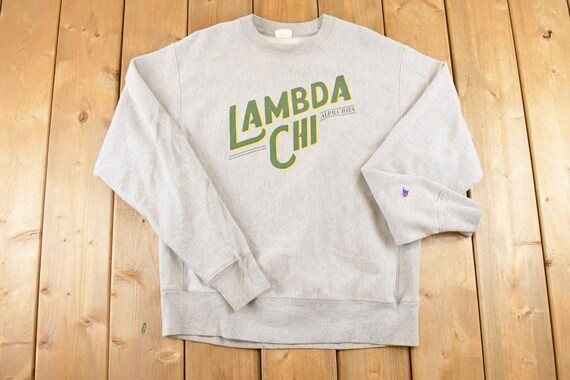 Vintage Y2K Lambda Chi Champion Reverse Weave Cre… - image 1