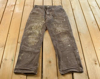 Vintage 2000s Carhartt Double Knee Work Pants Men's 32 x 31 / Y2K Carpenter Pants / Distressed Carhartt / Vintage Workwear