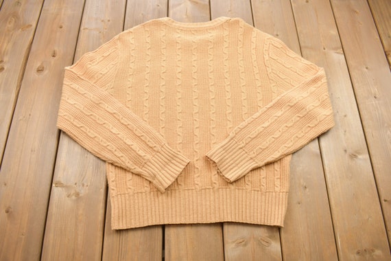 Vintage 1990s Cable Knit Crewneck Sweater / Vinta… - image 2