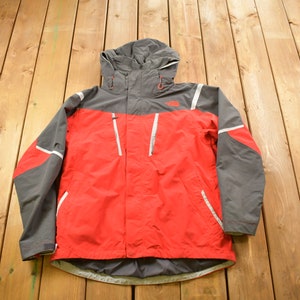 Vintage 1990s North Face Shell Jacket / Color Block Windbreaker / Winter Ski Coat / Athletic Zip Up / Outdoorsman