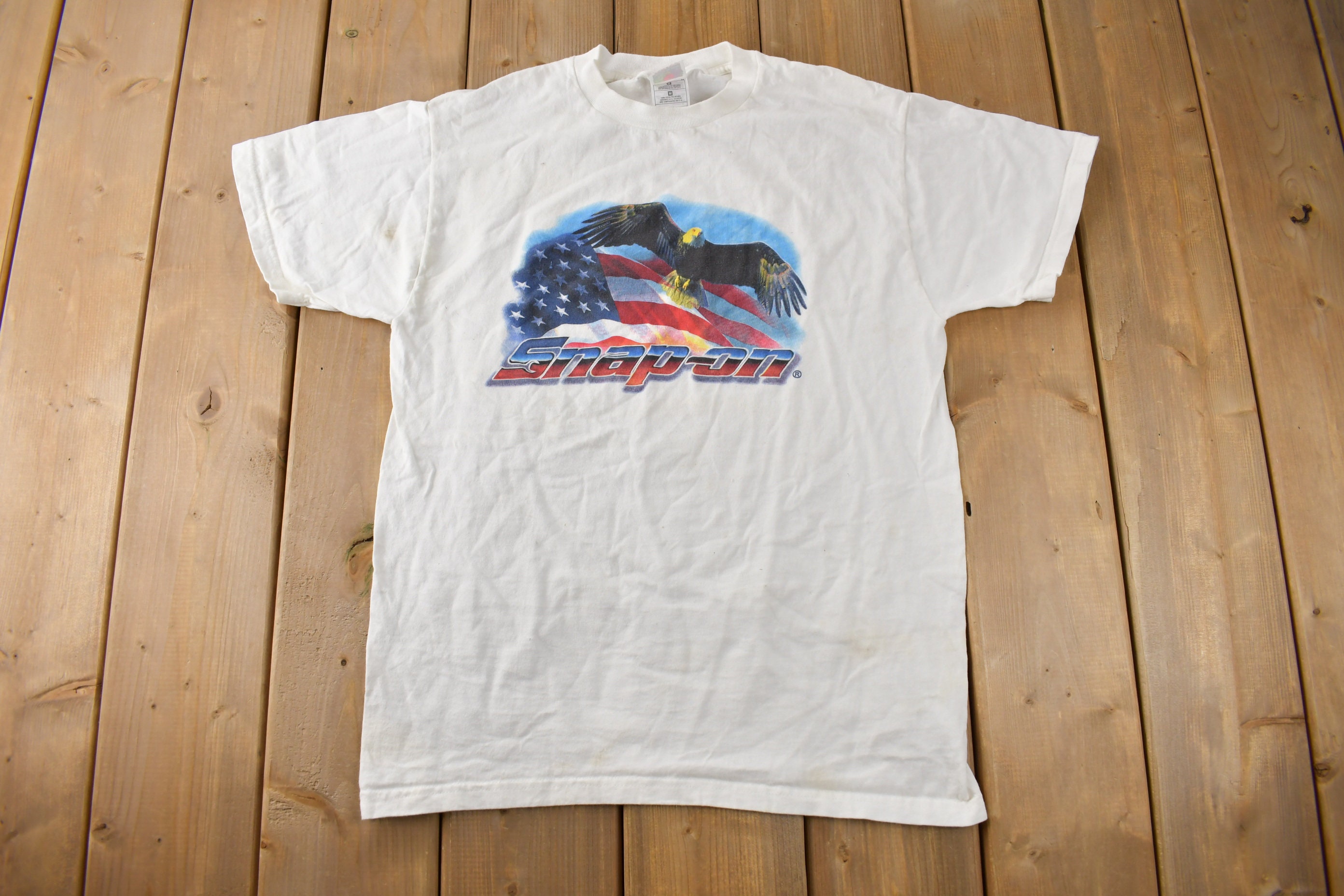 Vintage Y2K Snap on Racing Eagle Graphic T-shirt Size M - Etsy