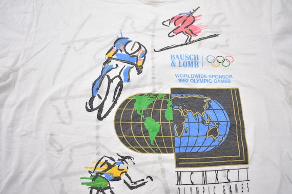 Vintage 1992 Bausch & Lomb Olympic Games Graphic T Sh… Gem