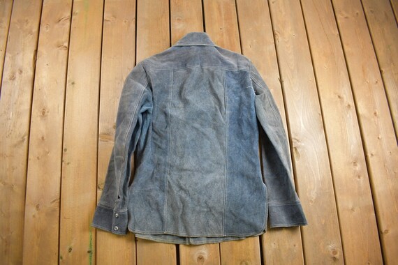 Vintage 1970s Genuine Leather Suede Jacket / West… - image 3