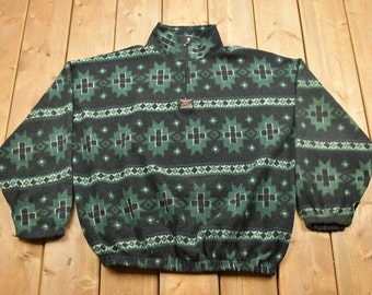 Suéter de polar con cremallera de un cuarto, abstracto, vintage, de los años 90, para exteriores, suéter de los 90, ropa urbana, senderismo, polar con cremallera, abstracto