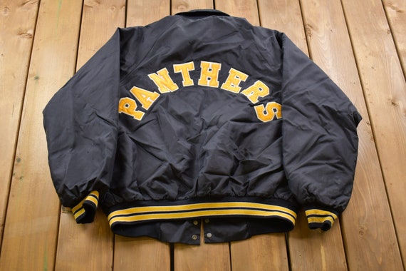 Vintage 1990s Hartwell Panthers Satin Bomber Jacket