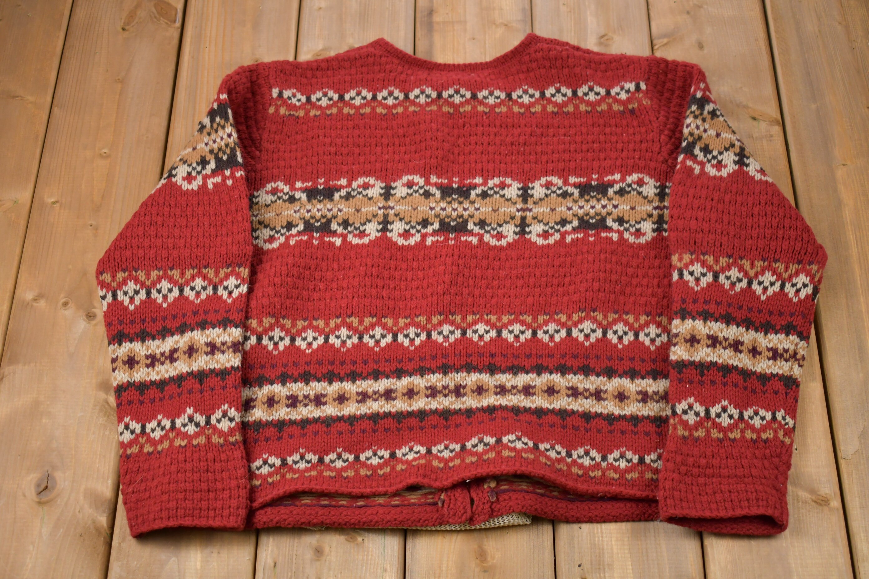 Vintage 1980s Eddie Bauer Knitted Sweater / Vintage 90s Cardigan 