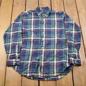 Vintage 1990s Ralph Lauren Button Up Shirt / 1990s Button Up / Vintage Flannel / Plaid Flannel / Casual Shirt / Formal Shirt / 90s Ralph