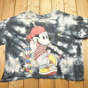 Vintage 1990s Disney Mickey Mouse Cartoon Graphic T Shirt / Mickey Mouse / Tie Dye / Stars Print / 80s / 90s / Streetwear Fashion / Retro